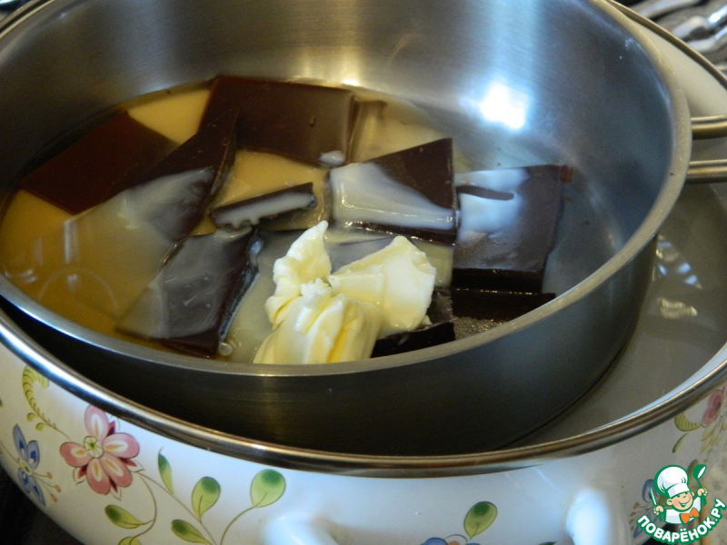 Десерт из шоколада с орехами "Праздничный"
