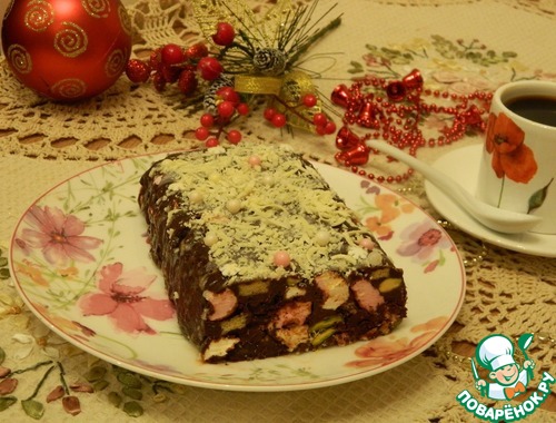 Десерт из шоколада с орехами "Праздничный"