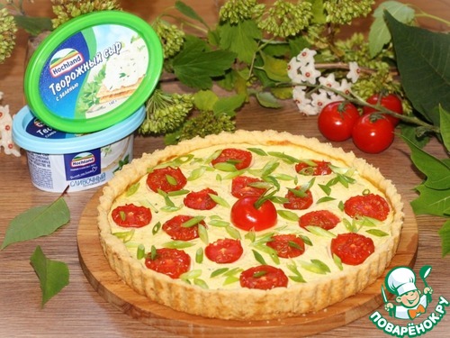 Фермерский пирог с зеленью и помидорами