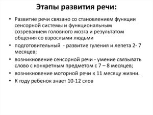 Этапы нормального развития речи у детей