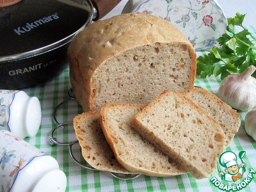 Хлеб на закваске с жареным луком