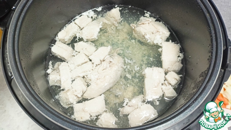 Французский сырный суп с курицей