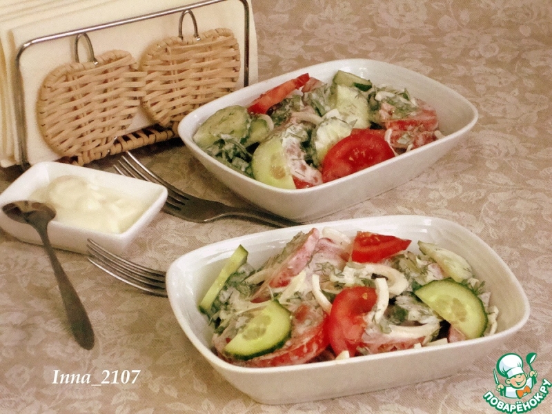 Овощной салат со сметаной