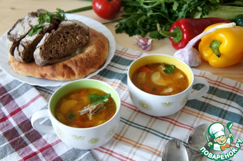 Дачный суп с бараниной