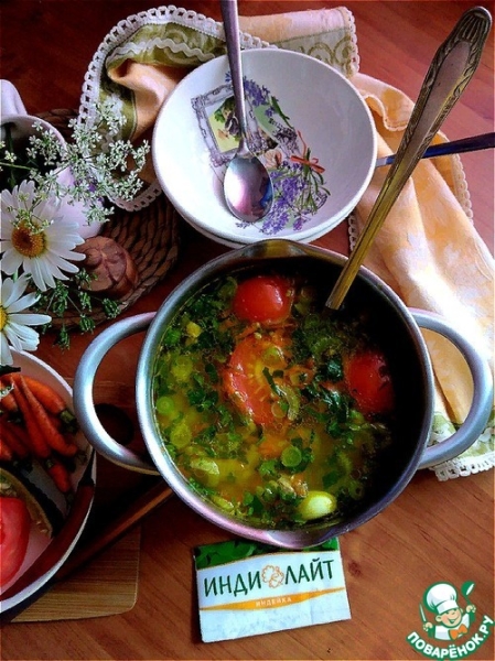 Летний дачный суп с индейкой