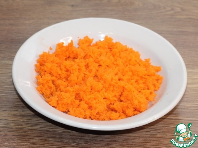 Морковный пудинг с рисовой полентой