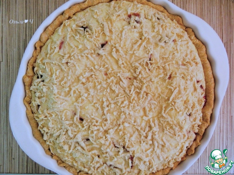 Пирог с фруктами в рисовой заливке
