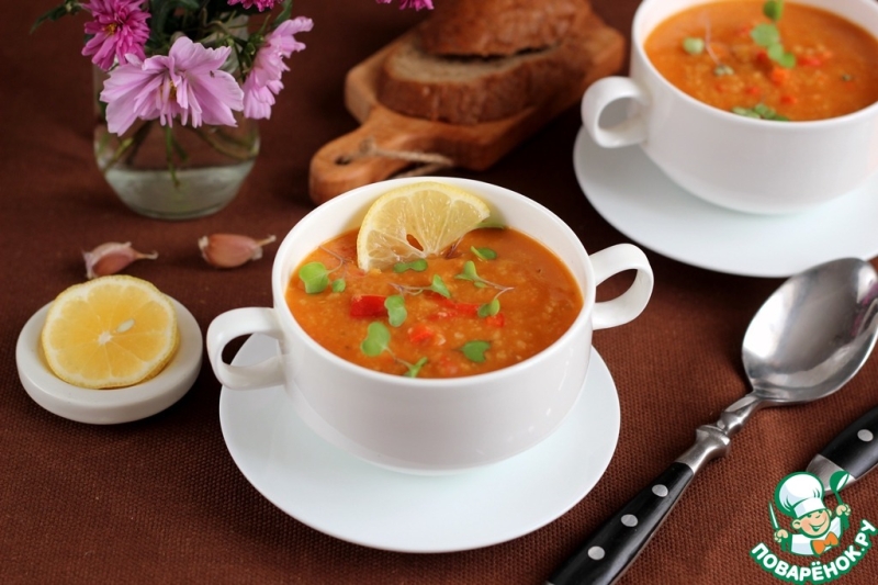 Чечевичный суп с полентой
