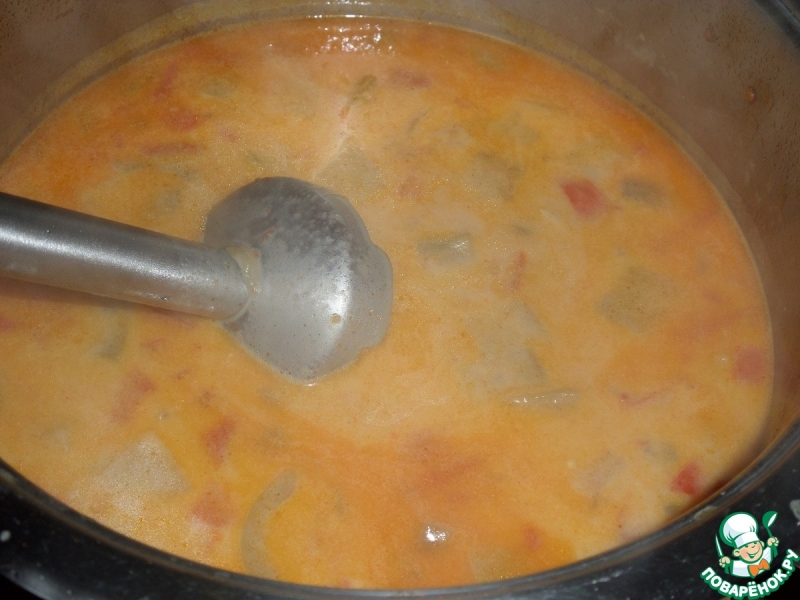 Суп-пюре из баклажанов с сыром