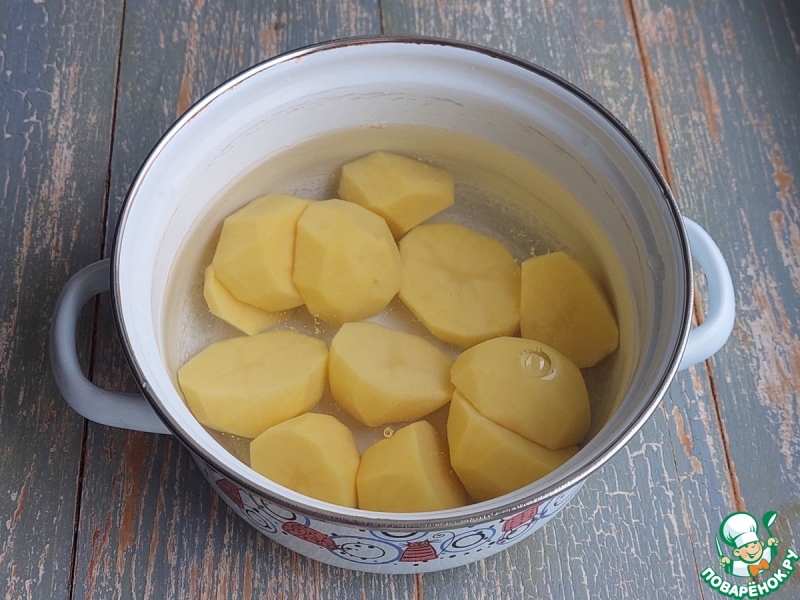Тонкие картофельные вафли с ветчиной