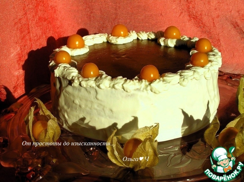 Бисквитно-муссовый торт "Апельсин и хурма"