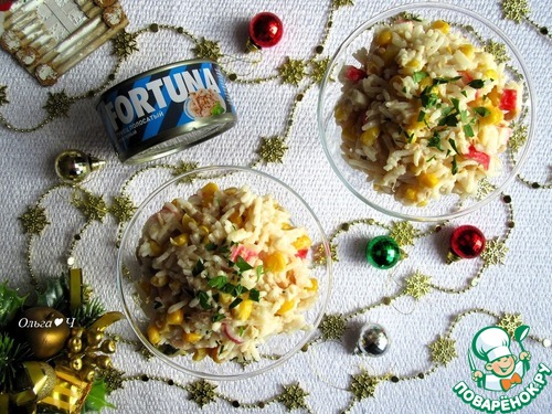 Порционный салат с тунцом "Новогодний"