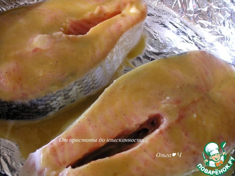 Стейки лосося в карамельном соусе