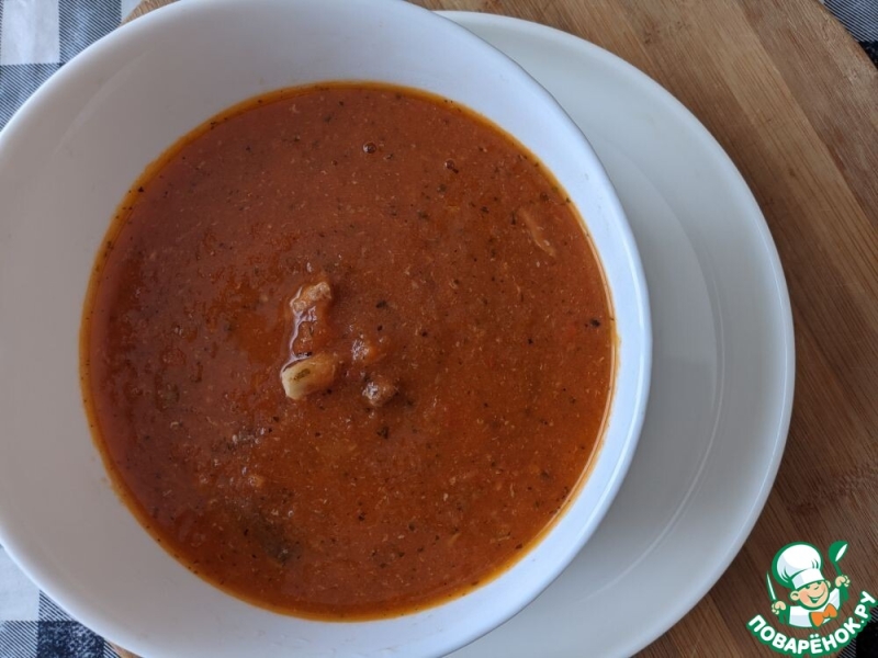 Ленивый томатный суп с тунцом