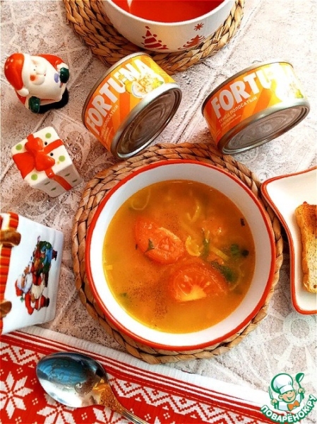 Суп с консервированным тунцом в масле