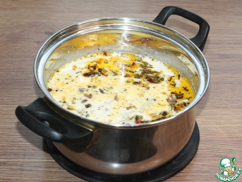 Крем-суп из поленты с сухариками
