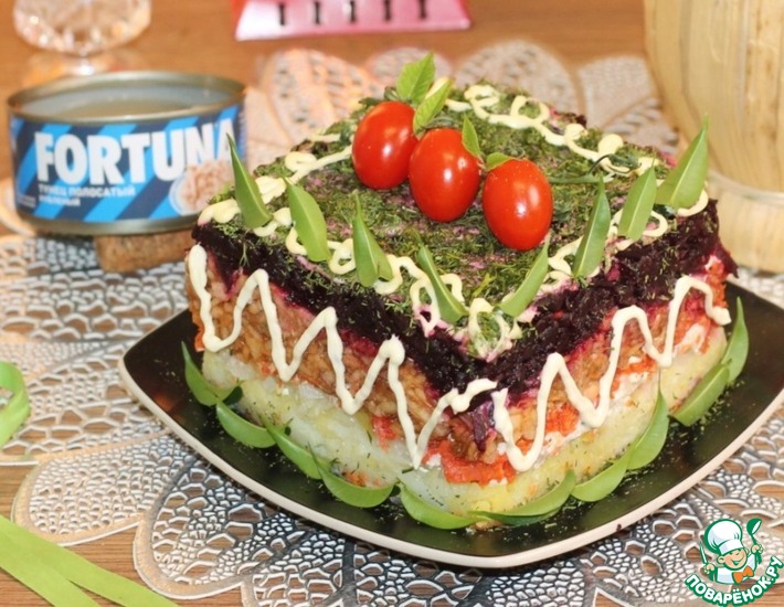 Слоёный салат на праздничный стол