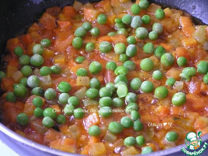 Жареный картофель с овощным рагу