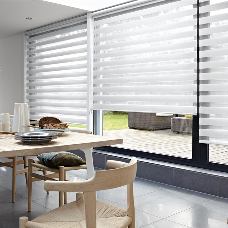 Рулонные шторы зебра в современном интерьере