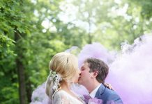 Цветной дым для свадебной фотосессии: идеи