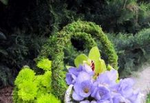 Композиция из цветов в сумке: настоящее произведение флористического искусства