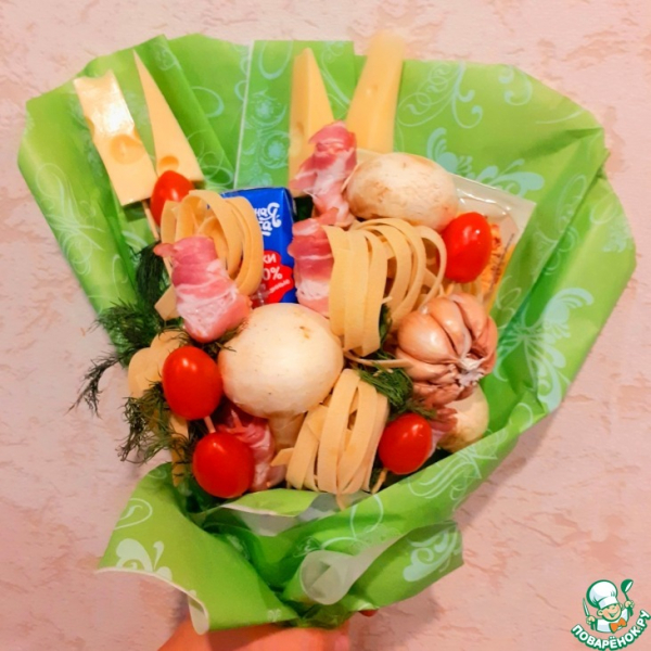 Паста карбонара с грибами