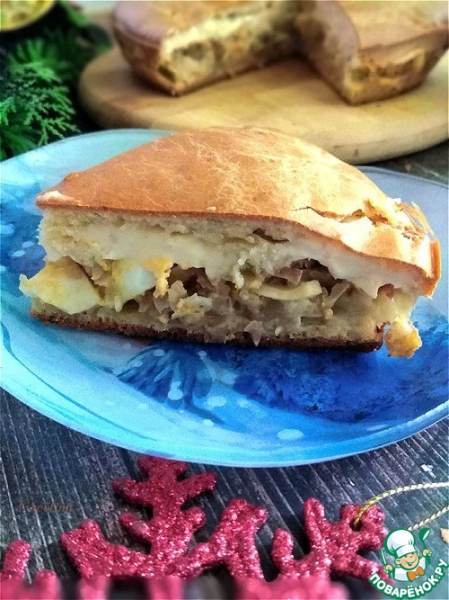 Капустный пирог с сыром и яйцом