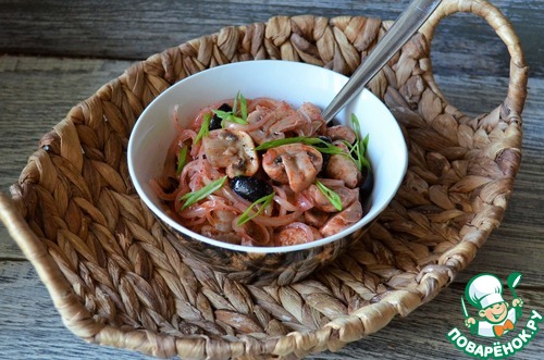 Маринованные шампиньоны с маслинами
