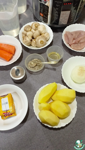 Сырный крем-суп с грибами