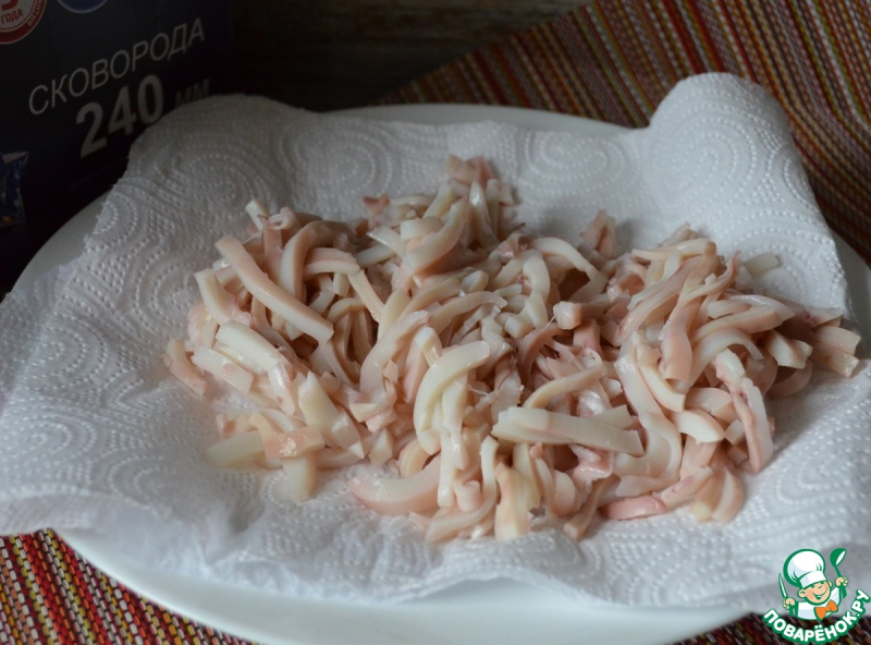 Винегрет с жареными кальмарами