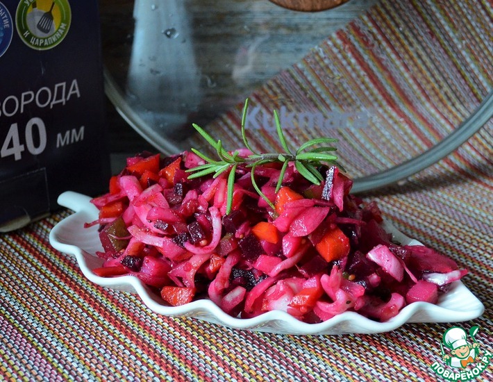 Винегрет с жареными кальмарами