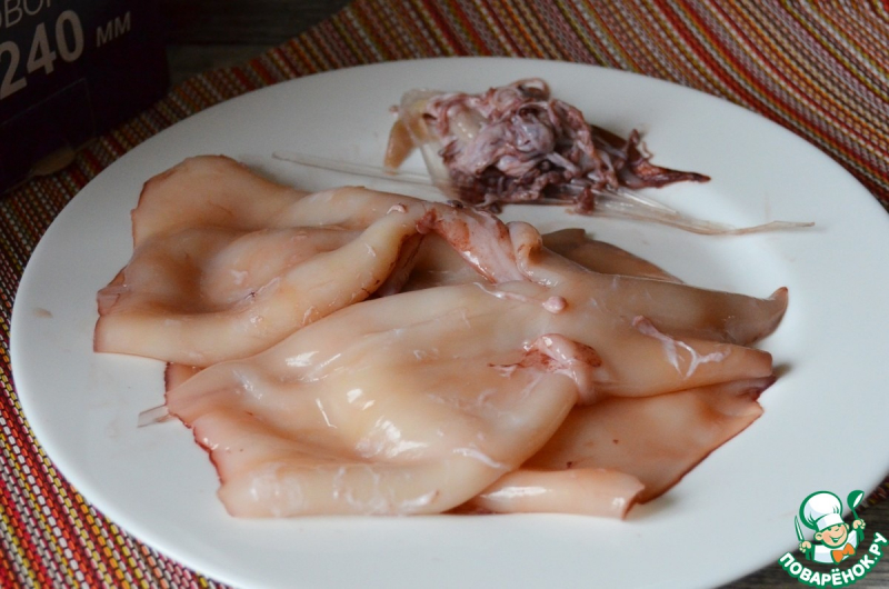 Винегрет с жареными кальмарами