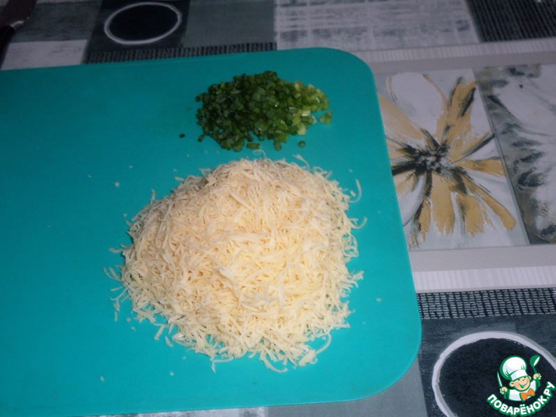 Пирог "Ёлочка" с ветчиной и сыром