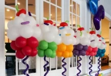 Яркое и оригинальное украшение воздушными шарами для вечеринок с друзьями