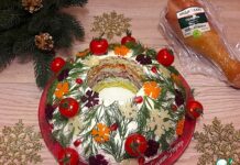 Новогодний салат с варено копченой индейкой