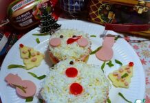 Салат слоёный «Снеговик»