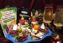 Новогодний фуршет с нарезкой из индейки