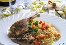 Рождественская индоутка с рисом и овощами