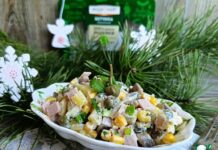 Салат с ветчиной и каперсами