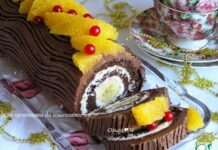 Шоколадно-творожный рулет «Рождественское полено»