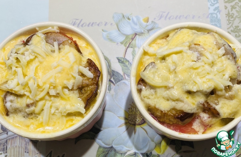 Баклажановая запеканка с куриным фаршем