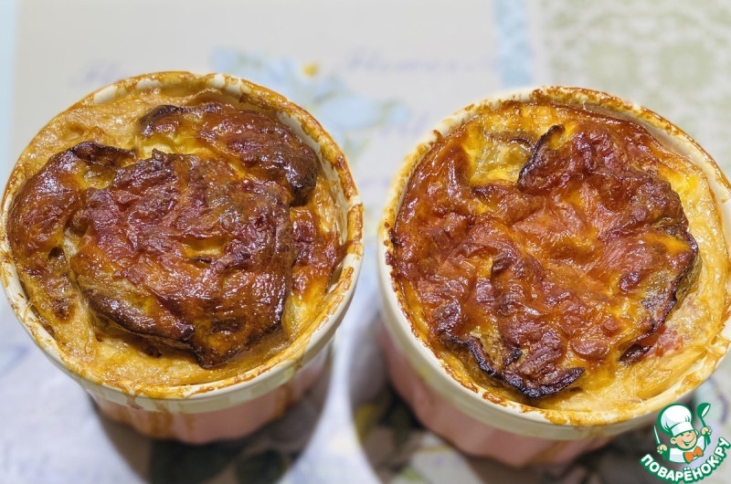 Баклажановая запеканка с куриным фаршем