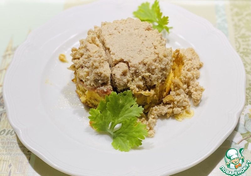 Баклажановая запеканка с куриным фаршем