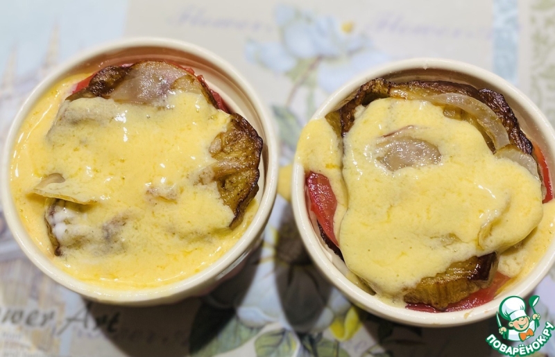 Баклажановая запеканка с куриным фаршем