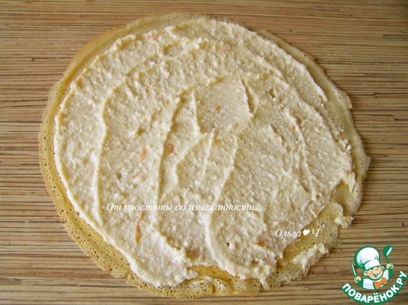 Блинчики с творогом, запеченные в сливках