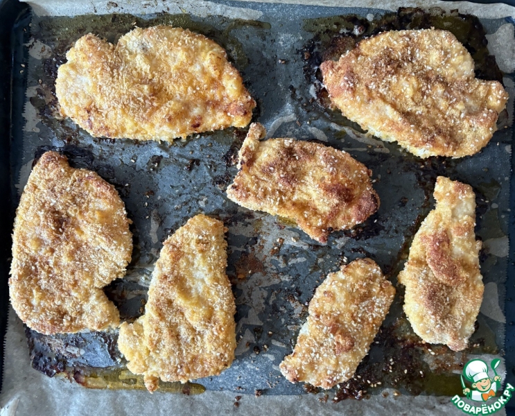 Куриный шницель из духовки