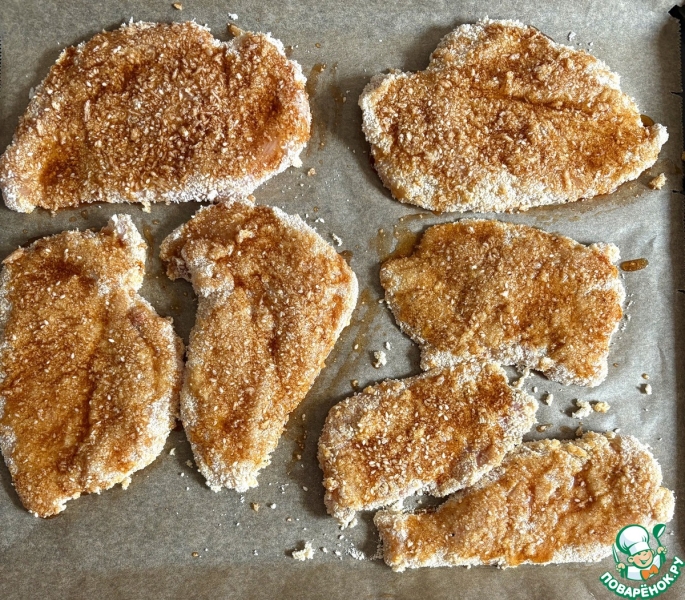 Куриный шницель из духовки