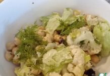 Салат из цветной капусты и нута