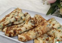 Сырные блины с зеленью