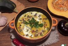 Чечевично-тыквенный суп с кабачком